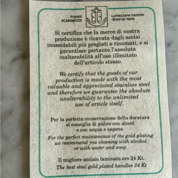 Gold Plated Oyster Forks - Italian Imported with Certificate of Authenticity - Picture 3 of 11